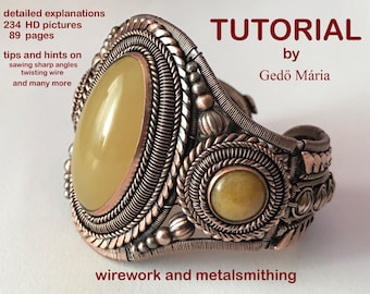 TUTORIAL - wire wrapped cuff bracelet- wirework and metalsmithing - sawing, soldering, wire-wrapping