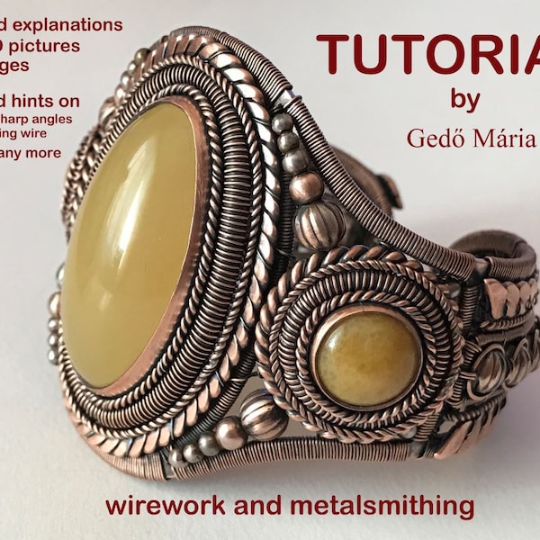 TUTORIAL - wire wrapped cuff bracelet- wirework and metalsmithing - sawing, soldering, wire-wrapping