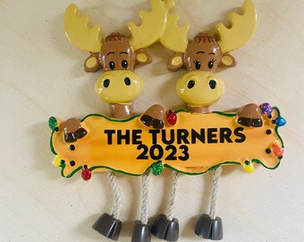 Moose Family Personalized Ornament - Custom Family Ornament- Christmas Ornament - Holiday Decor - Christmas Gift For Him or Her