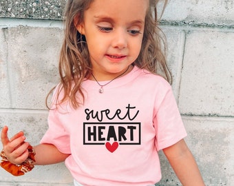 Sweet Heart Valentines Day T-Shirt- Kids T-Shirt- Kids VDAY T-Shirt- Girls Valentines Day Tee