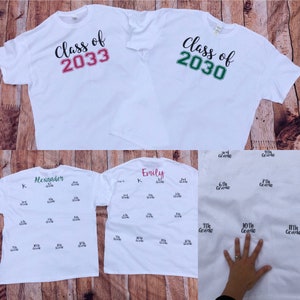 Grow with Me Hand Print Tee Hand Print Shirt Class of 2033, 2034 Shirt First Day of School Preschool Graduation Gift image 3