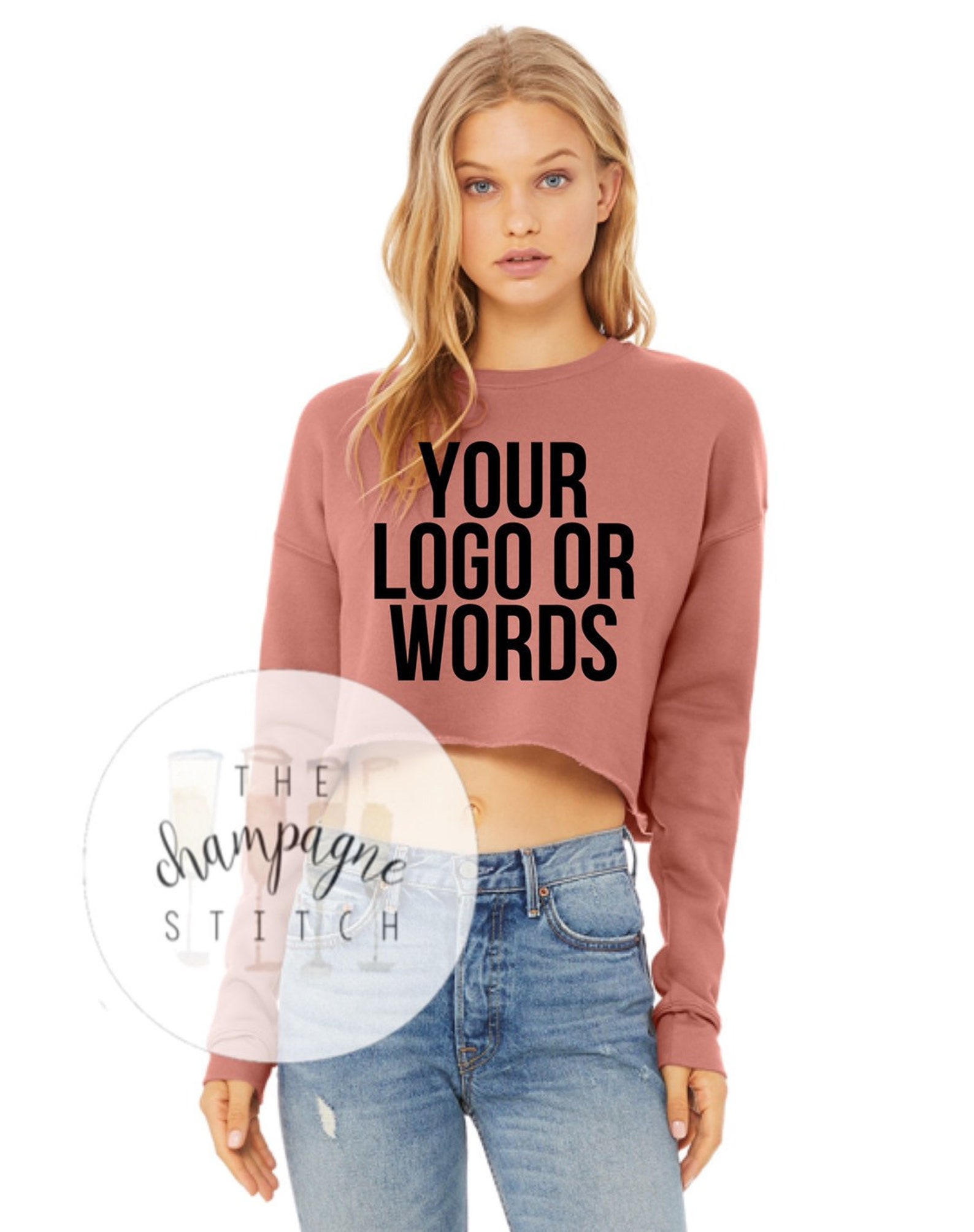 Custom Logo Cropped Sweatshirt Crop Top Sweatshirt Etsy