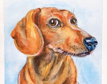 Custom Watercolor Pet Portrait, personalized Christmas gift, personalized pet portrait, custom dog portrait, custom cat portrait