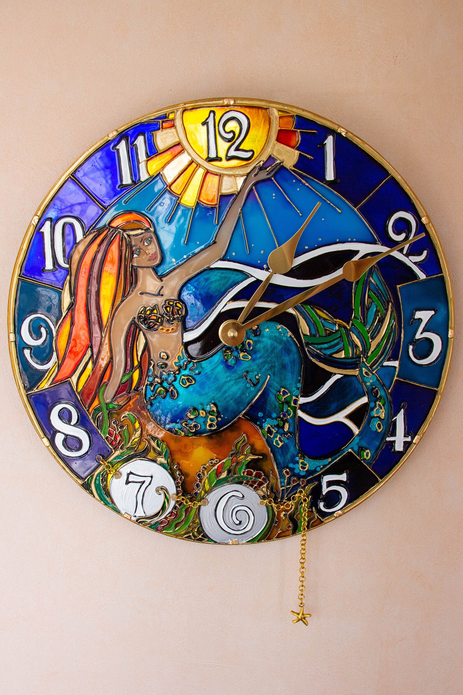 Kids Wall Clock Mermaid Fantasy Clock for Girl Unique Gift Etsy Australia