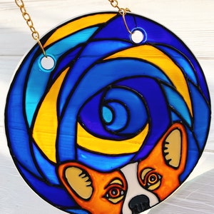 Boston terrier art, Corgi art, Stained glass dog, dog suncatcher, Boston terrier gift, Memorial Dog art, custom dog portrait, dog lover gift image 6