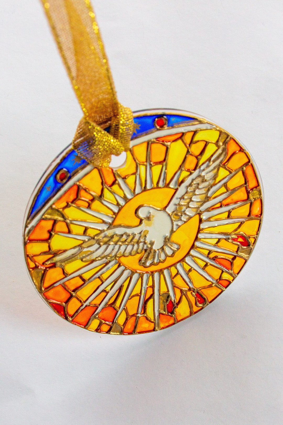 Stain Glass Suncatcher Holy Spirit Decor, Valentine Day Heart Painting