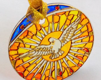 Stain glass suncatcher | Christmas Christian gift, Dove Holy Spirit decor, religious art gift Easter religious homedecor, christian gift