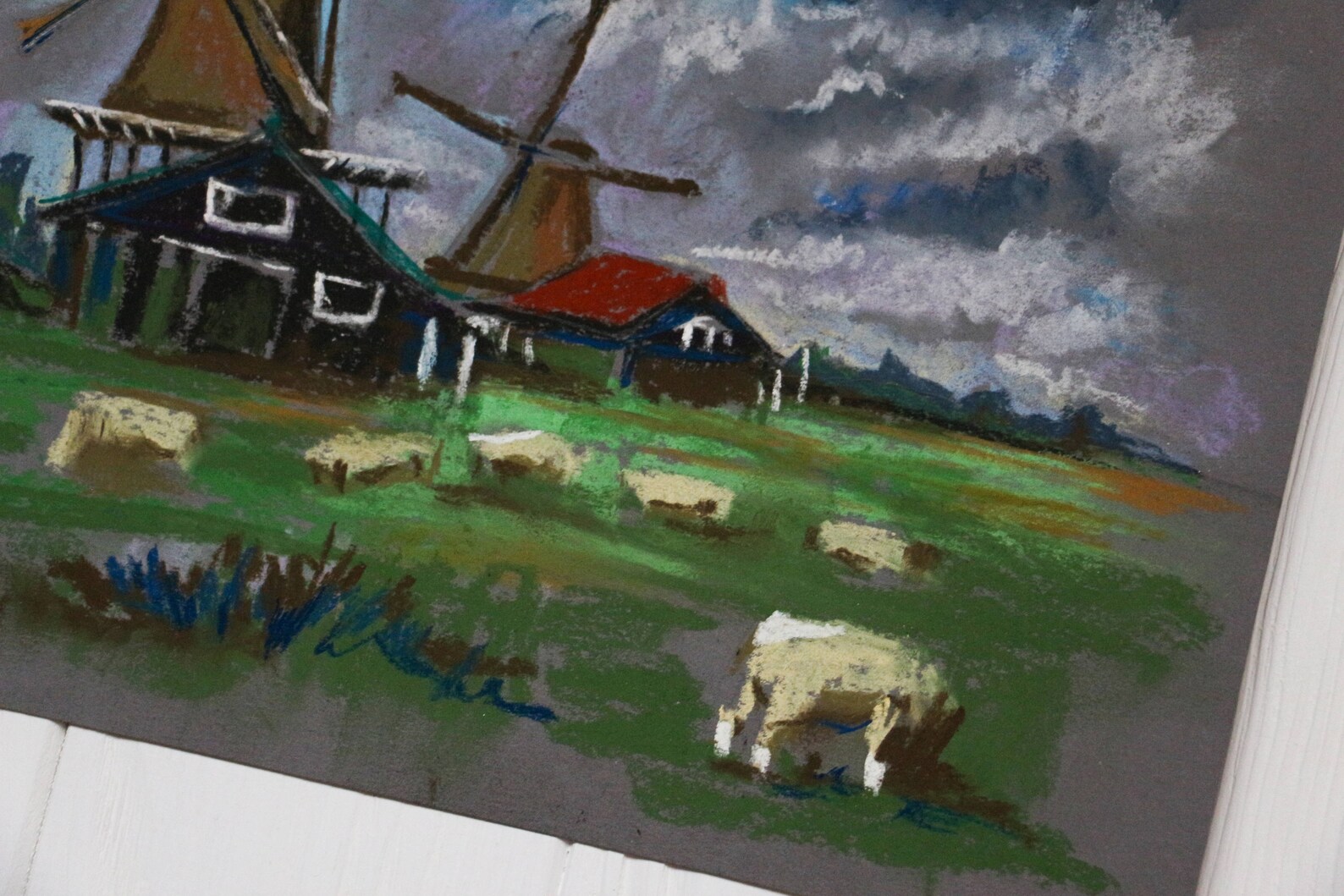 Nature Pastel Art Farm Pastel Art Countryside Art Landscape Etsy