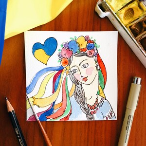 Amo a Ucrânia, Cartão-presente da Ucrânia, Presente ucraniano, Aquarela Ucrânia, Cartão postal da Ucrânia, com amor da Ucrânia, Liberdade para a Ucrânia