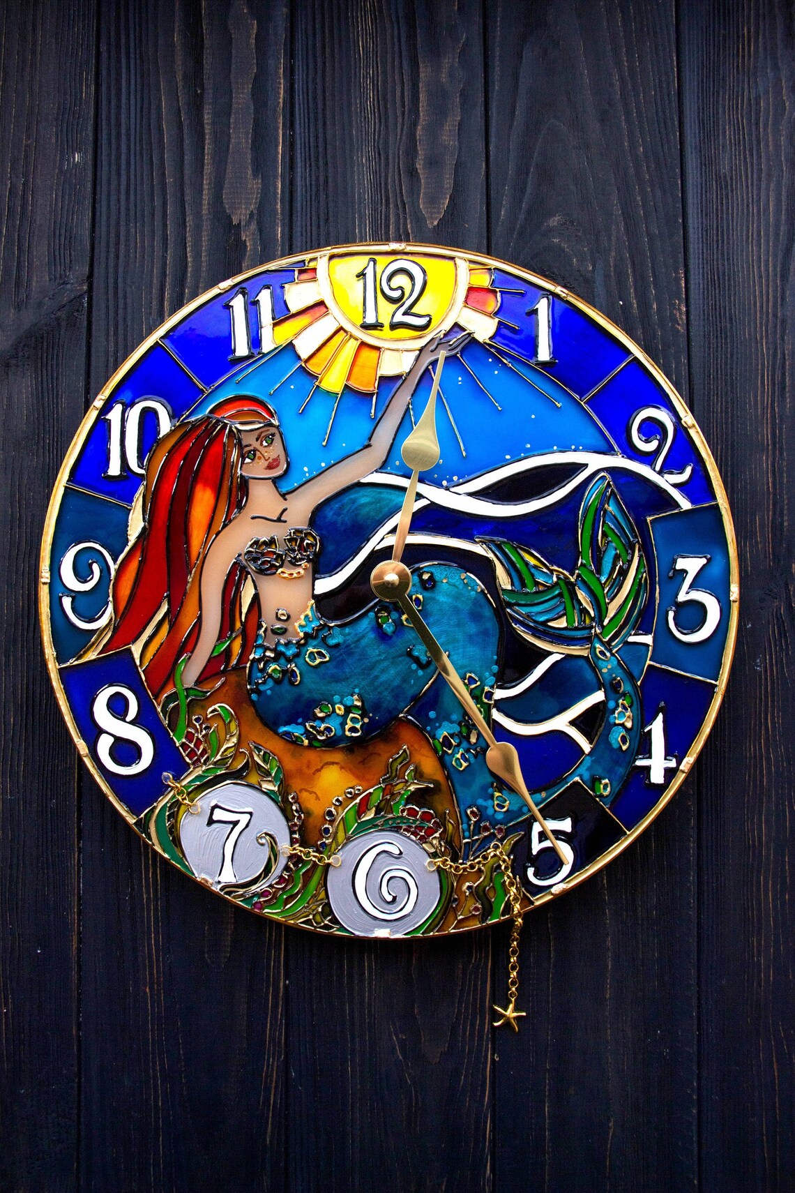 Kids Wall Clock Mermaid Fantasy Clock for Girl Unique Gift Etsy Australia