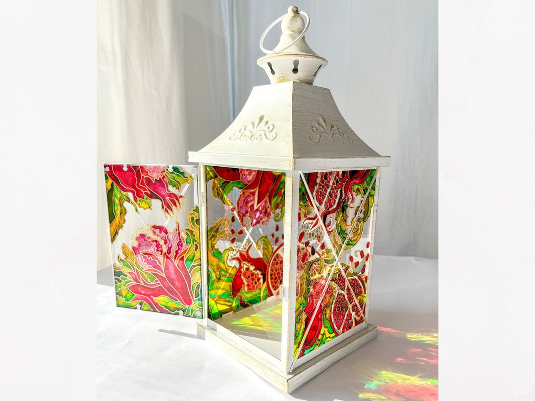 Home Decor White Lantern Decor Glass Lantern, Lantern for Candles