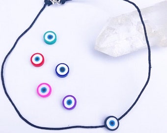 Evil Eye Choker, Clay Charm, Clay Evil Eye Choker