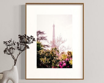 Eiffel Tower Through the Garden - Colorful Paris, France Photography Print