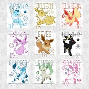Eeveelutions Custom Artwork Vinyl Stickers