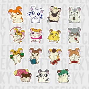 Hamtaro Inspired Holographic Vinyl Mini Sticker Set