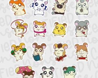 Hamtaro Inspired Holographic Vinyl Sticker Set