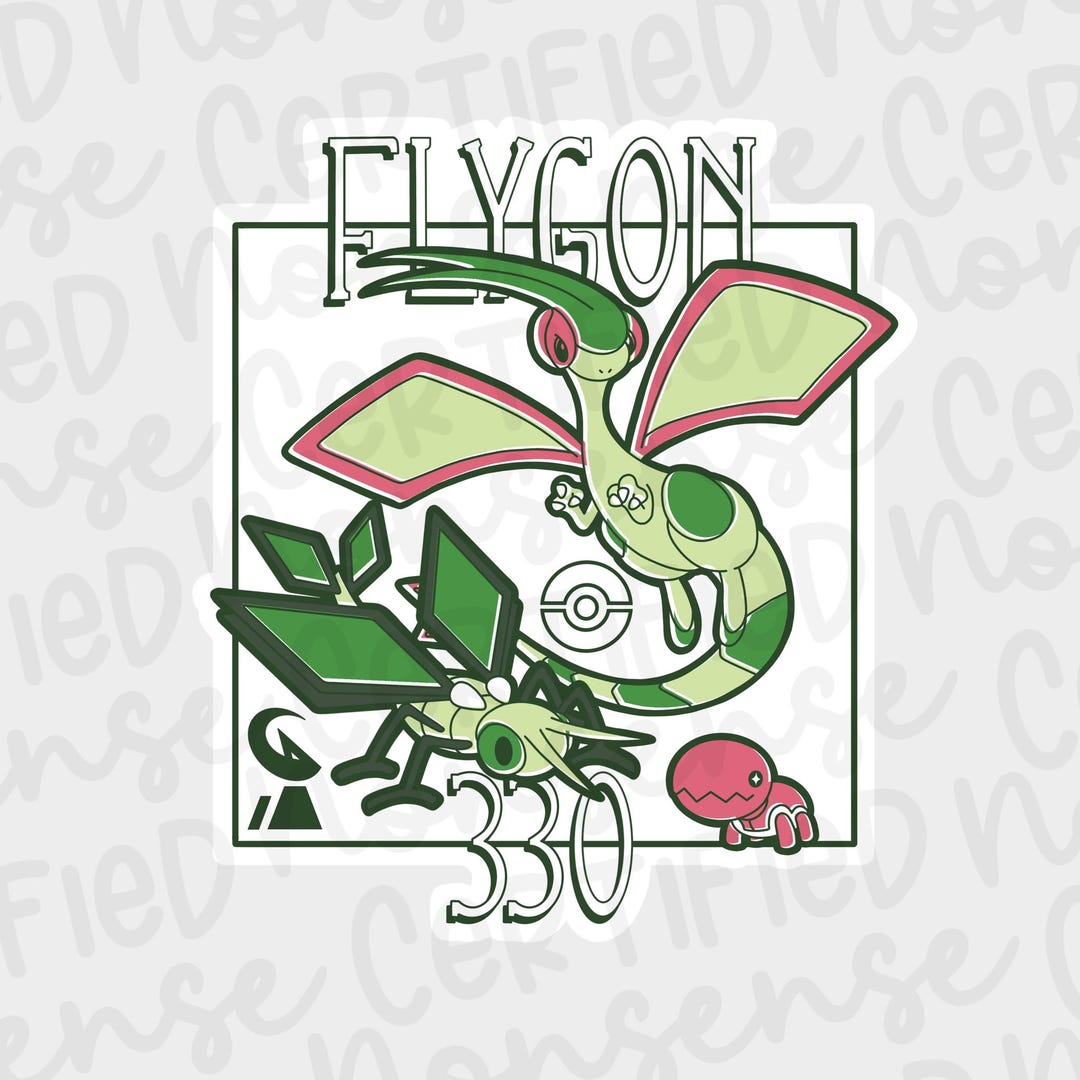Flygon Merch Flygon Inspired Vinyl Sticker - Etsy