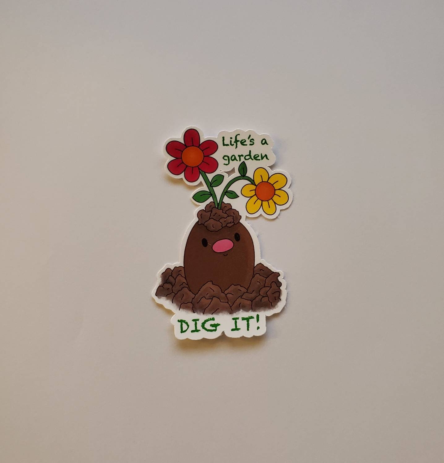 Life Dig It Diglett Life's a Garden Dig It Vinyl Sticker | Etsy