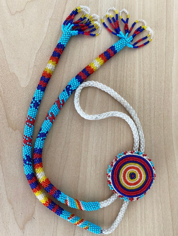 Native American Beaded Loomed Bolo Tie Necklace