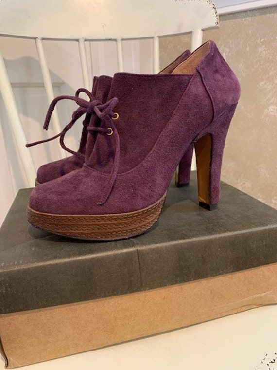 Anthropologie purple suede platform heels / Luiza… - image 4