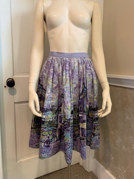 Vintage 1950's novelty impressionist village scen… - image 2