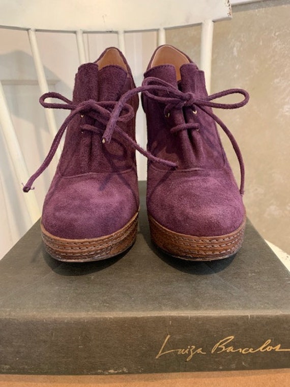 Anthropologie purple suede platform heels / Luiza… - image 3