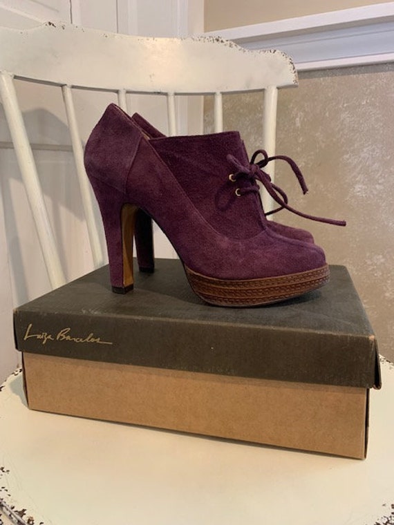 Anthropologie purple suede platform heels / Luiza… - image 2