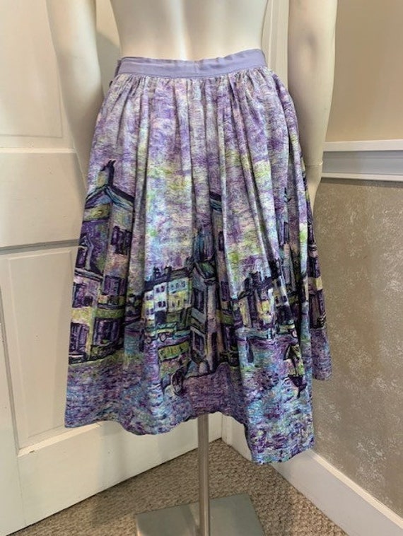 Vintage 1950's novelty impressionist village scen… - image 4