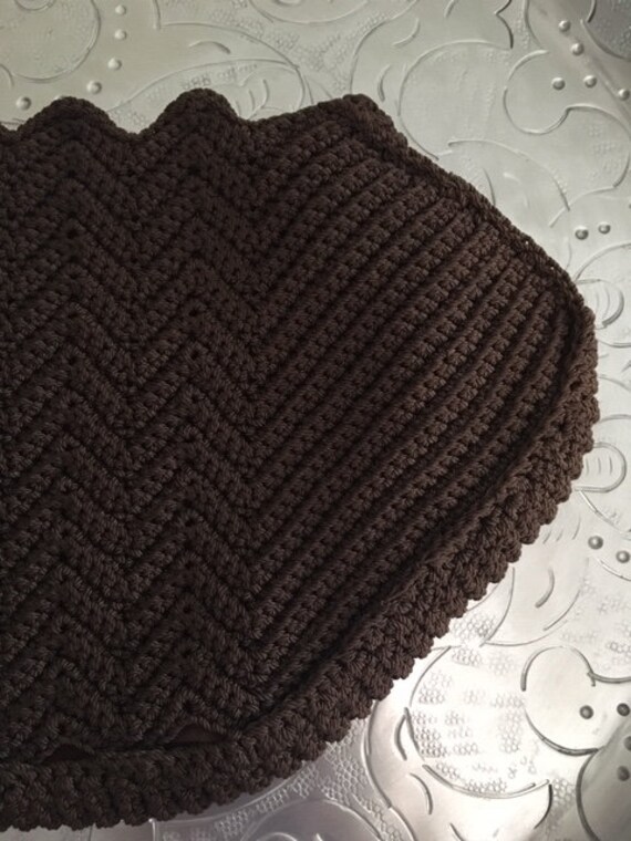 Vintage 1940's chocolate brown crochet corde clut… - image 2