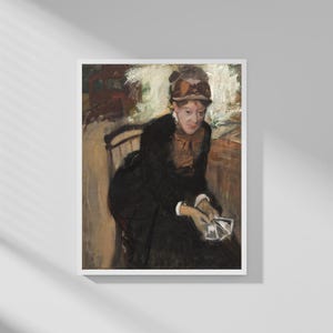 Mulher com cartas de jogar | Impressão digital impressionista vintage | Impressões de arte ecoadas