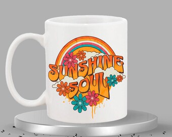 Sunshine Soul Mug – Positive Coffee Cup, Uplifting Gift, Morning Motivation Mug, Bright Happy Coffee Cup