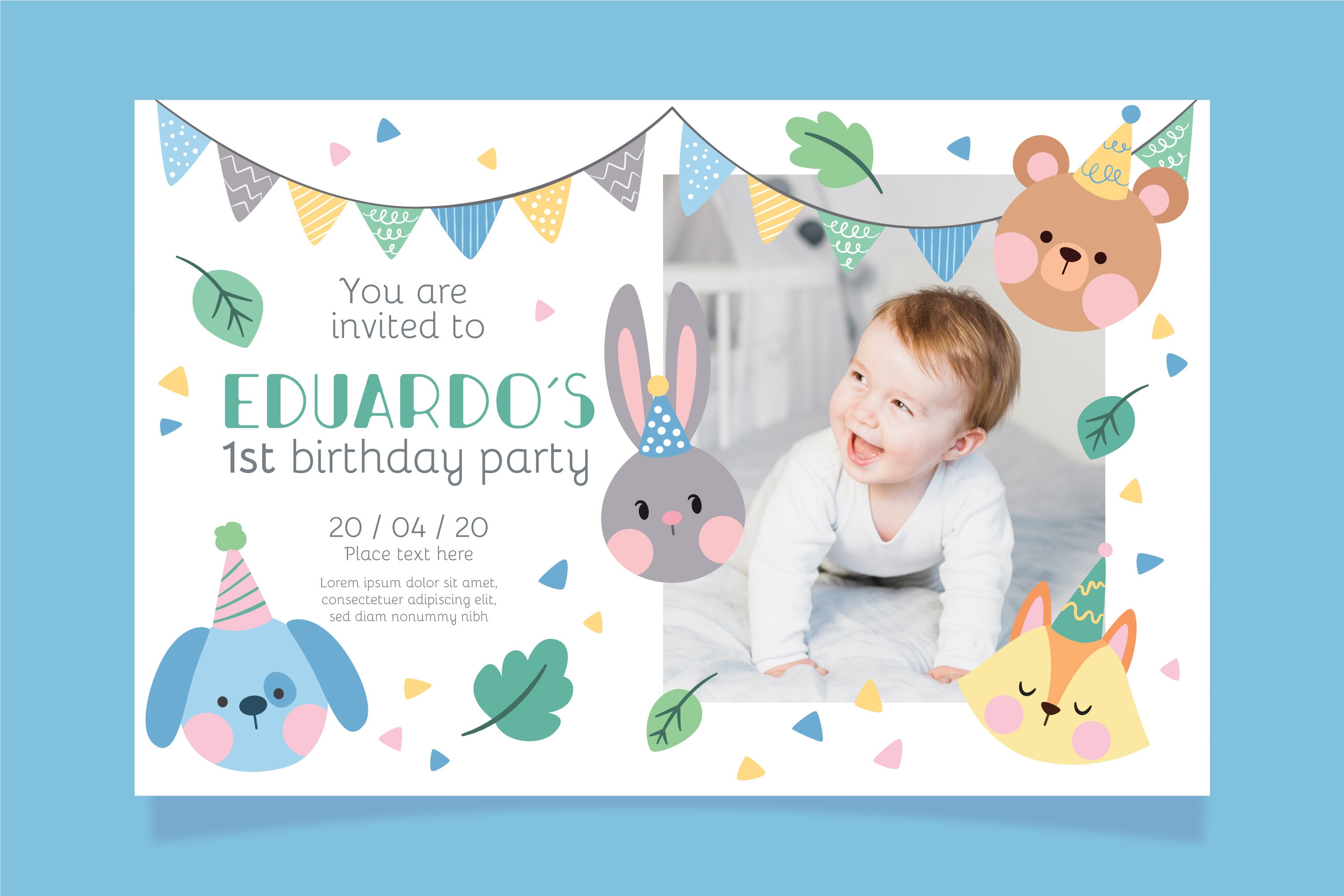 Cute Baby Birthday Invitation with Photo Editable Cute Baby | Etsy