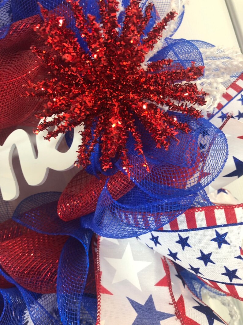 Patriotic wreath-Independence Day Wreath-Welcome wreath-front door wreath-Memorial Day Fourth of July wreath