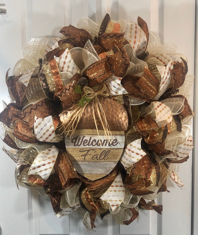 Fall wreath-mesh wreath-pumpkin wreath-fall deco mesh wreath-burlap wreath-front door wreath-fall decor-Autumn wreath