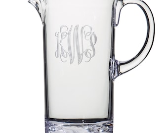 Monogrammed Acrylic Pitcher, Engraved Tea Pitcher, Personalized Hostess Gift, Unique Housewarming Gift, Best Wedding Gift, Bridal Shower,