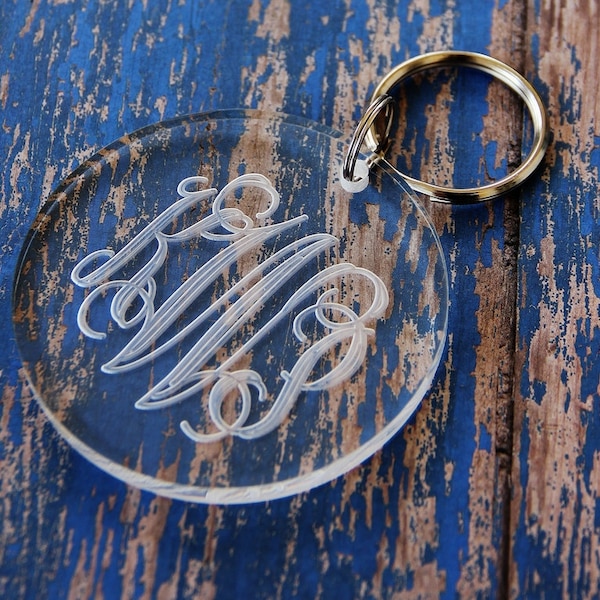 Monogram Keychain - Etsy