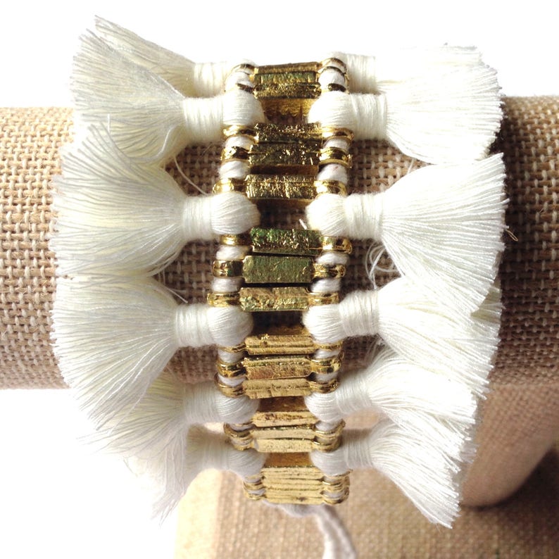 Tassel Fringe Bracelet Statement Bracelet Best Friend Gift Etsy