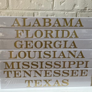 State Blank Coffee Table Book, Wedding Guest Book, Alabama, Georgia, Florida, Louisiana, Mississippi, Tennessee, Texas
