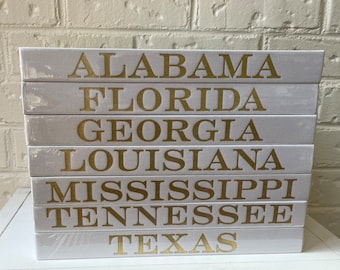 State Blank Coffee Table Book, Free Shipping, Wedding Guest Book, Alabama, Georgia, Florida, Louisiana, Mississippi, Tennessee, Texas