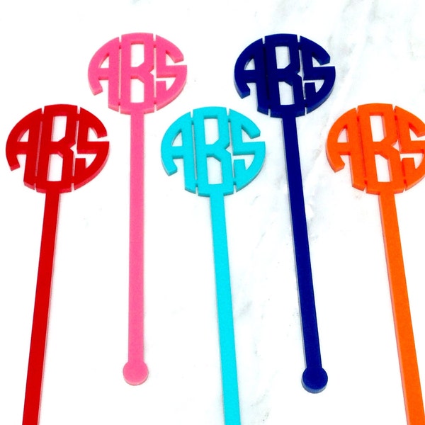 Buy One Set - Get One Set Free! Monogram Swizzle Stick Set of Six, Personalized Bar Cart, Drink Stirrers, Hostess Gift, Housewarming Gift,