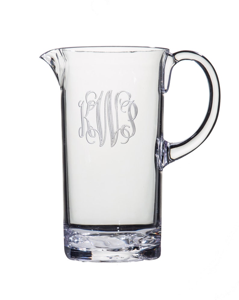 Monogrammed Acrylic Pitcher, Engraved Tea Pitcher, Personalized Hostess Gift, Unique Housewarming Gift, Best Wedding Gift, Bridal Shower,