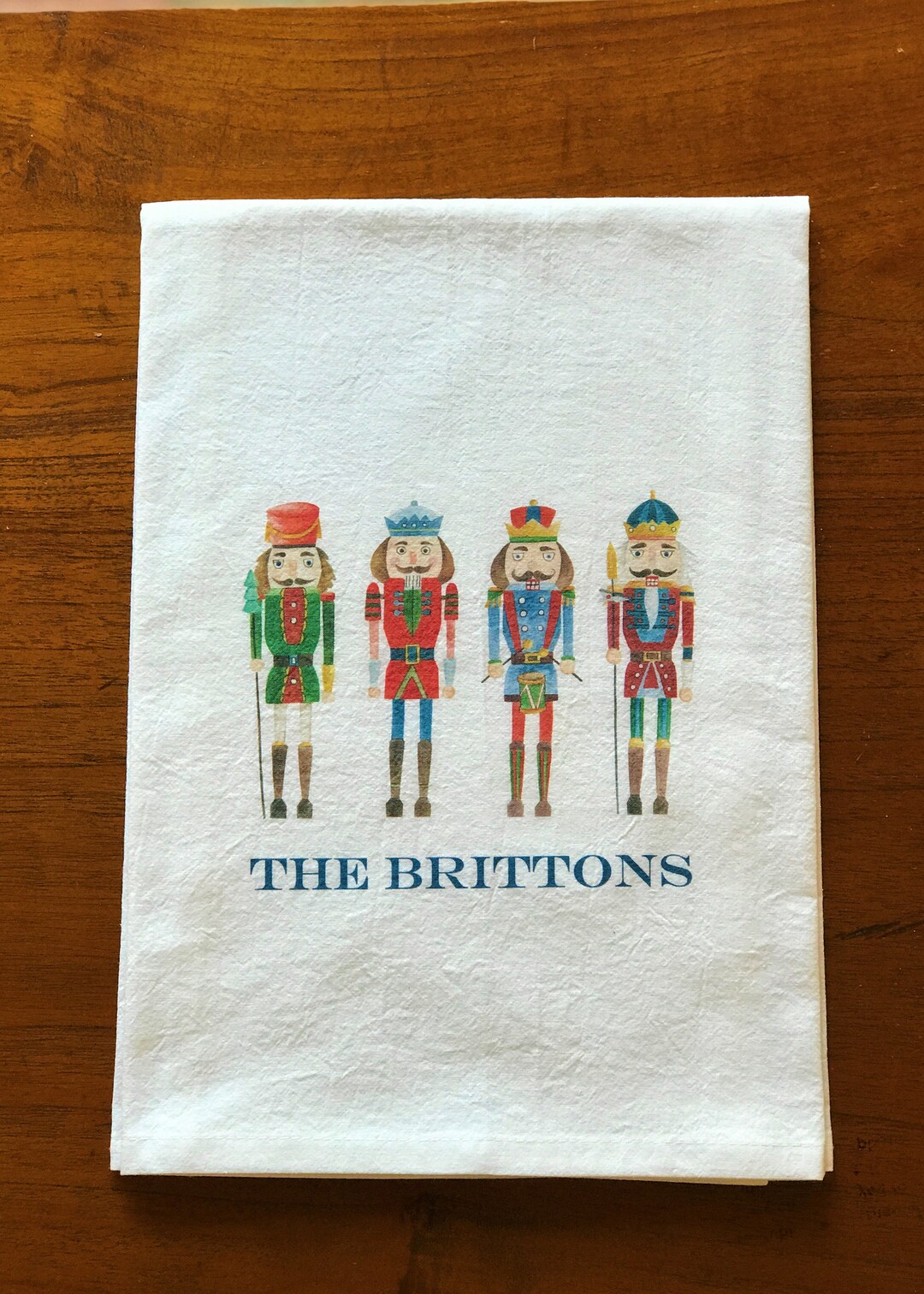 Personalized Nutcracker Dish Towel, Flour Sack Towel, Kitchen Shower Gift, Housewarming Gift