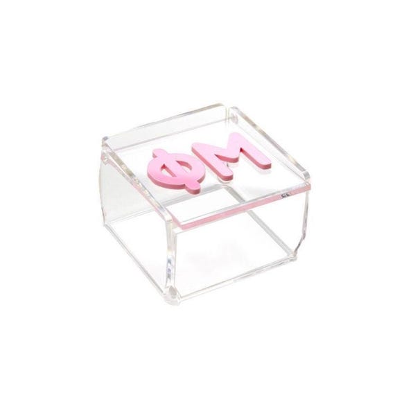 Acrylic Sorority Catchall Box: Engraved Greek Letters, Bid Day Gift