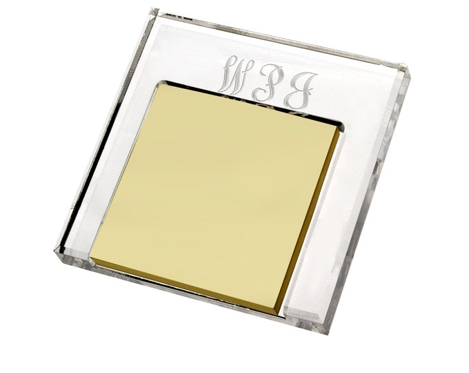 Monogrammed Acrylic Sticky Note Holder, Personalized Acrylic Desk Gift, Graduation  Gift, Gift for Him, Desk Accessory, Monogram Desk Gift