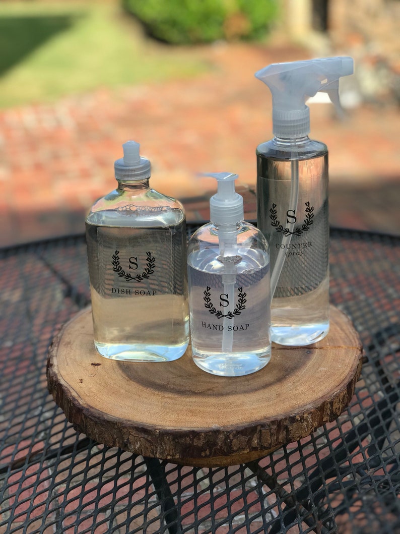 Personalized Clear Kitchen Bottles Set Housewarming Gift Etsy