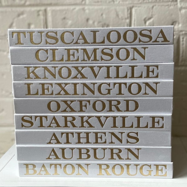 College Town Blank Table Book, Free Shipping, Tuscaloosa, Auburn, Oxford, Athens, Baton Rouge, Starkville, Knoxville, Lexington, Clemson