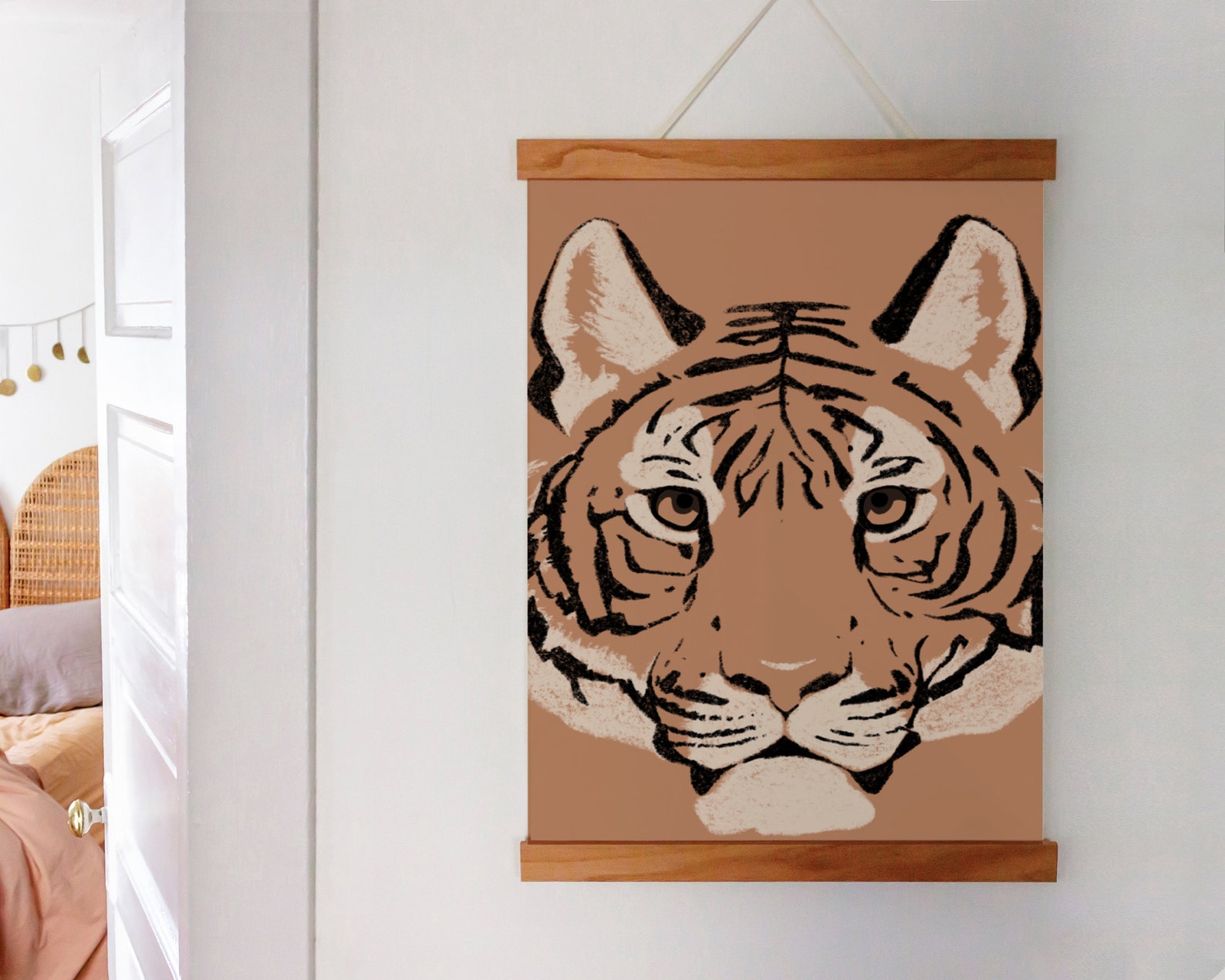 Minimalist Tiger Illustration Decor Digital Product Poster | Etsy