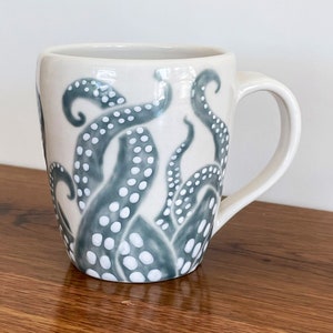 Gray Octopus Tentacle Mug