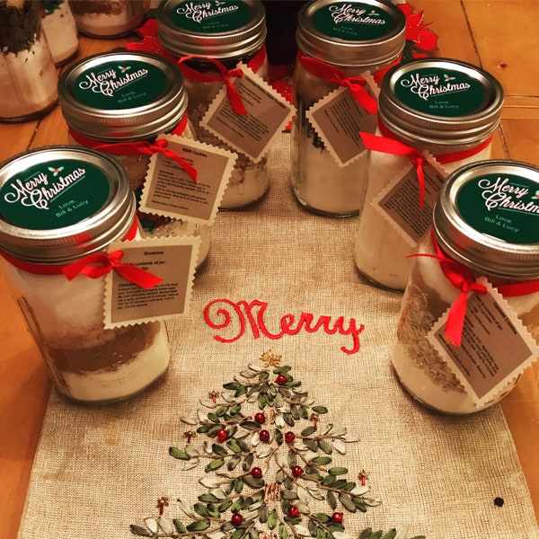 Custom Holiday Themed Mason Jar Cookie Mix - Holiday Party Favor/Gift - Christmas/Hanukkah/Festive Gift- Made to Order- Variety of Flavors