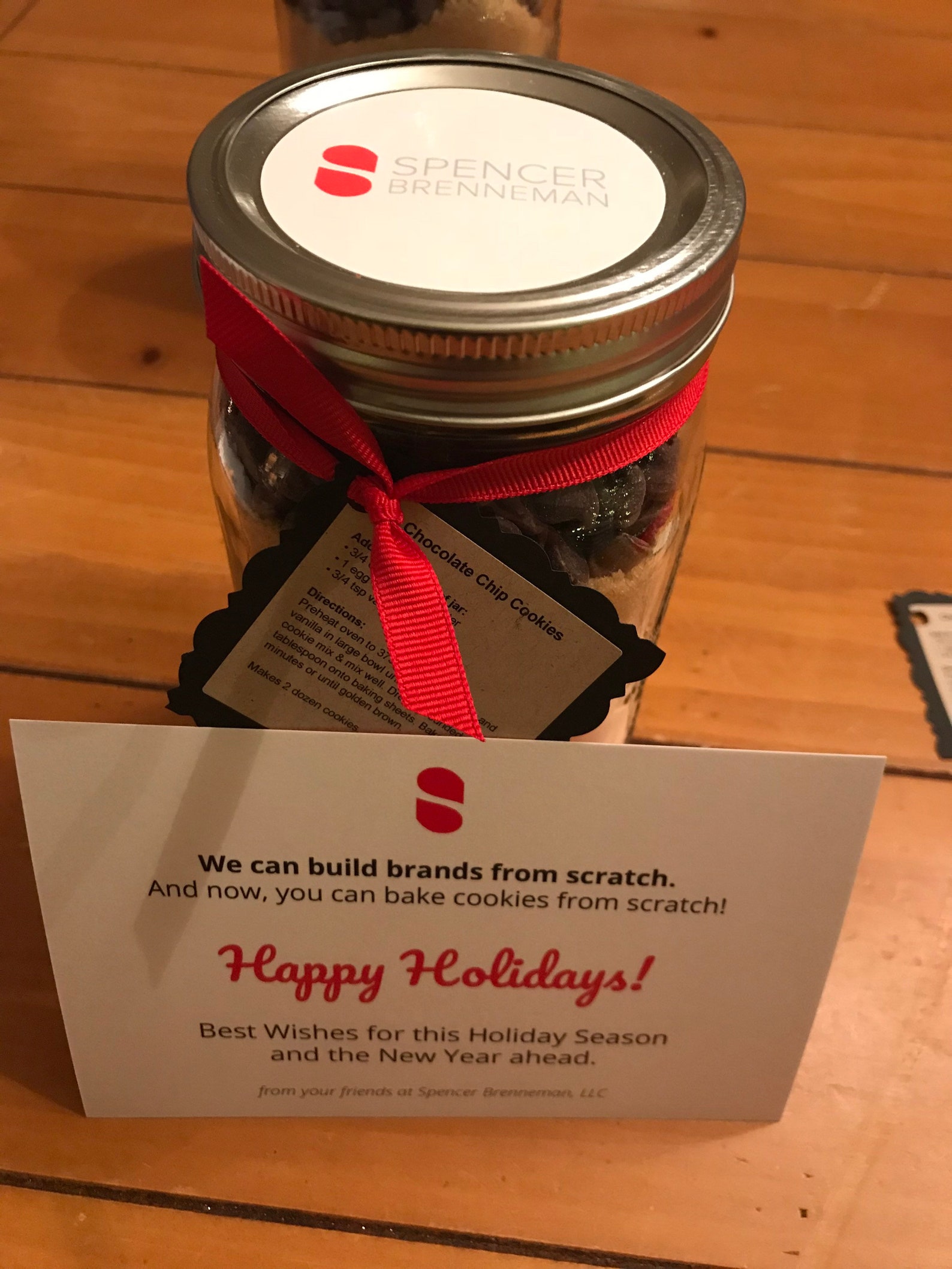 Custom Holiday Themed Mason Jar Cookie Mix Holiday Party Favor/gift